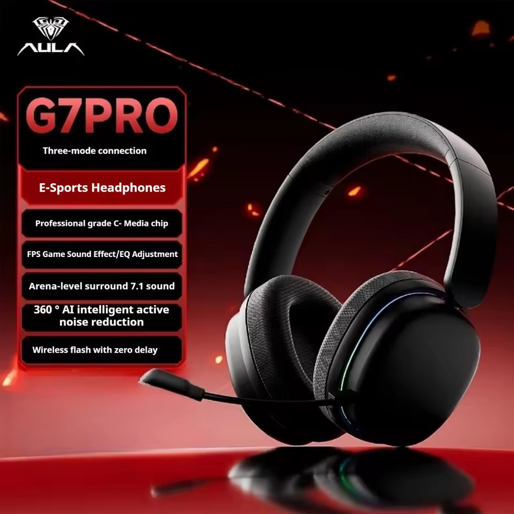 Esports Gaming Bar - AULA G7Pro Headphone Bluetooth Nirkabel Tri-mode