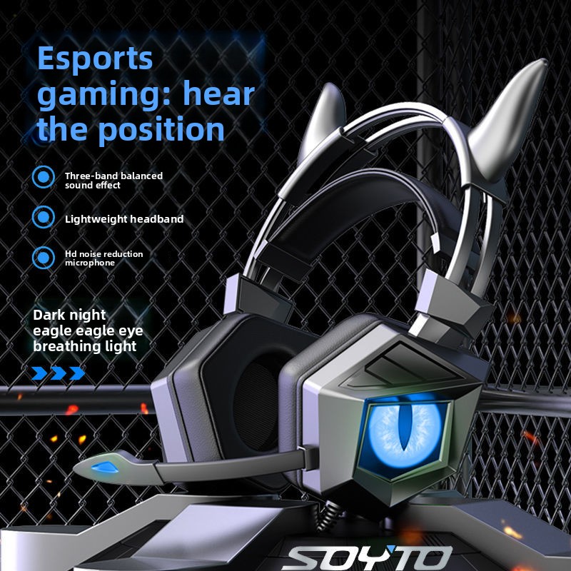 Esports Gaming Bar - Headphone Kabel Over-Ear Khusus untuk PC