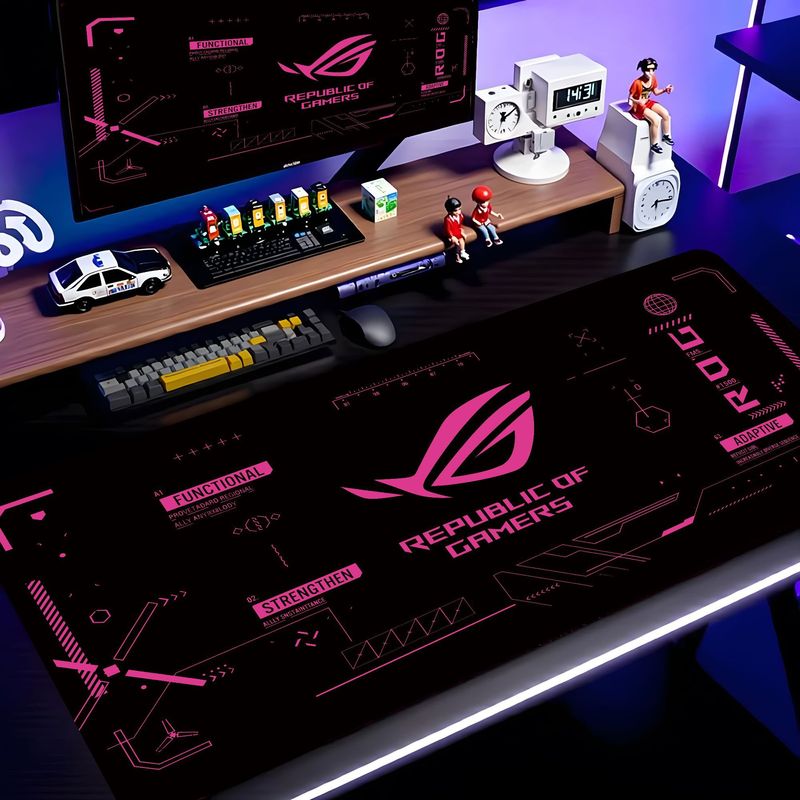 VIKAMA Black Pink ROG Tech Cir - Esports Gaming Logos ulasan dan harga