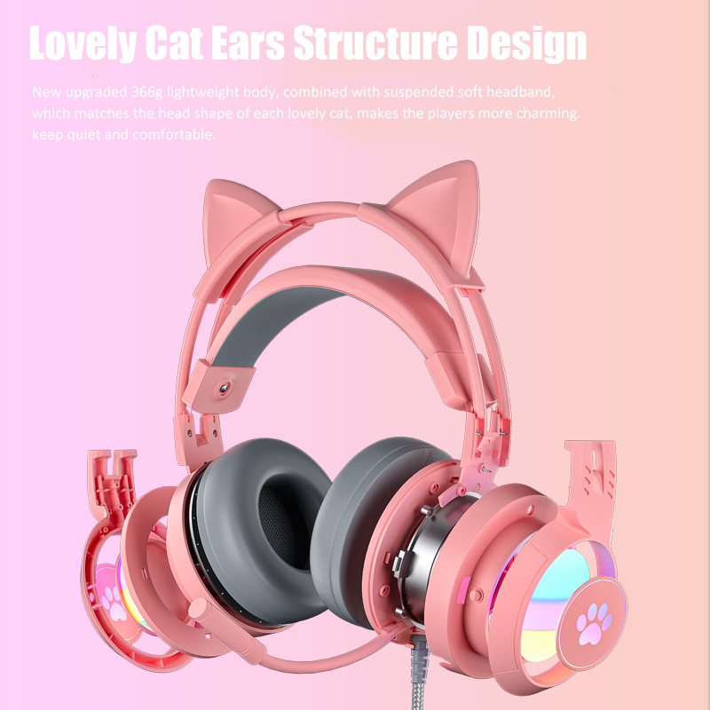 Headphone game telinga kucing  - Esports Gaming Monitor ulasan dan harga